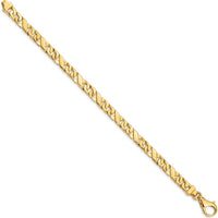 10K Yellow Gold 6.7mm Hand-Polished Fancy Link Bracelet - 9" Length