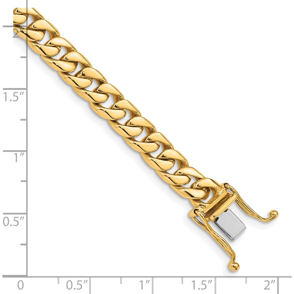10K Yellow Gold 6.8mm Hand-Polished Flat Beveled Curb Link Bracelet - 8" Length