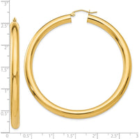 10K Yellow Gold 60mm Polished Large Hoop Earrings