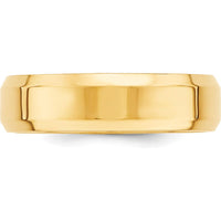 10K Yellow Gold 6mm Beveled Edge Comfort Fit Wedding Band - Size 11