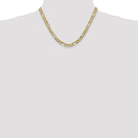10K Yellow Gold 6mm Concave Open Figaro Chain Necklace - 18"