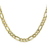 10K Yellow Gold 6mm Concave Open Figaro Chain Necklace - 22"" Length