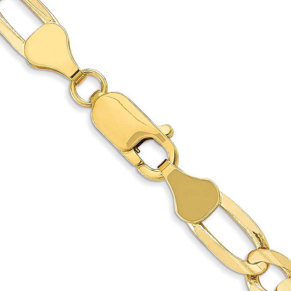 10K Yellow Gold 6mm Concave Open Figaro Chain Necklace - 22"" Length
