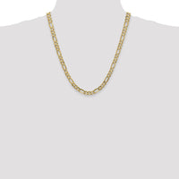10K Yellow Gold 6mm Concave Open Figaro Chain Necklace - 22"" Length
