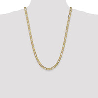 10K Yellow Gold 6mm Concave Open Figaro Chain Necklace - 26" Long