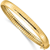 10K Yellow Gold 6mm Domed Omega Bracelet - 7" Length