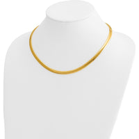 10K Yellow Gold 6mm Domed Omega Necklace - Elegant and Minimalist Design