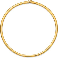 10K Yellow Gold 6mm Domed Omega Necklace - Elegant and Minimalist Design