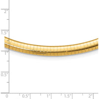 10K Yellow Gold 6mm Domed Omega Necklace - Elegant and Minimalist Design