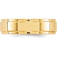 10K Yellow Gold 6mm Flat Wedding Band with Step Edge - Size 9.5