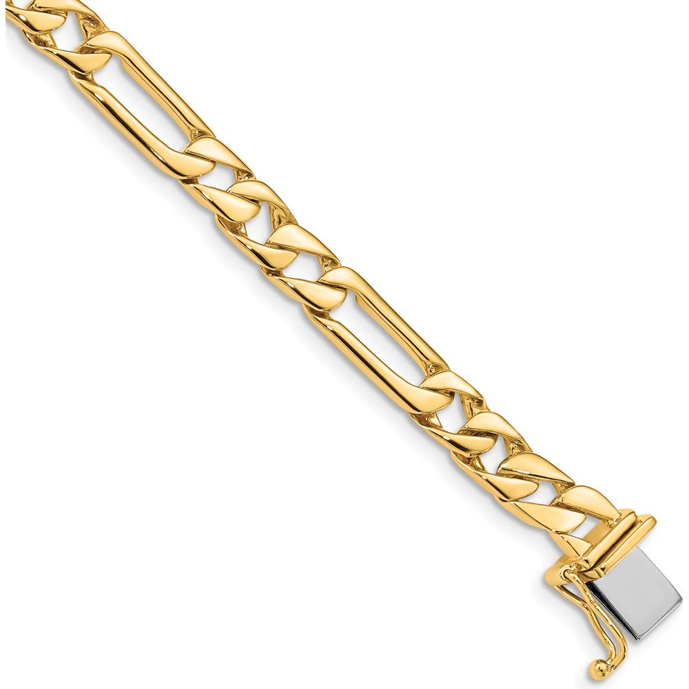 10K Yellow Gold 6mm Hand-Polished Fancy Link Chain Bracelet - 9"