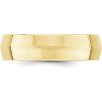 10K Yellow Gold 6mm Knife Edge Comfort Fit Wedding Band - Size 11