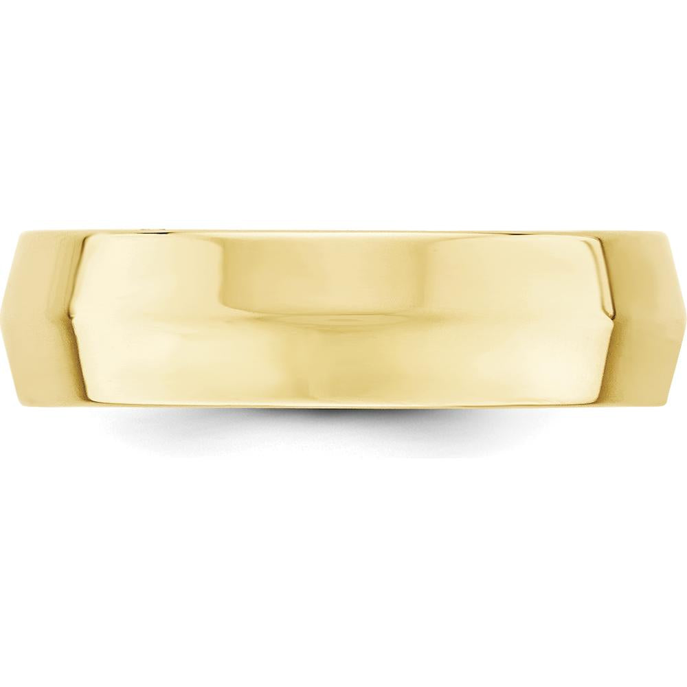 10K Yellow Gold 6mm Knife Edge Comfort Fit Wedding Band - Size 11