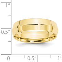 10K Yellow Gold 6mm Knife Edge Comfort Fit Wedding Band - Size 11