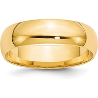 10K Yellow Gold 6mm Lightweight Comfort Fit Wedding Band - Size 8