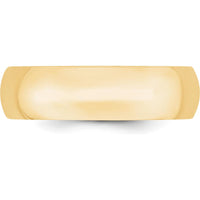 10K Yellow Gold 6mm Lightweight Comfort Fit Wedding Band - Size 8