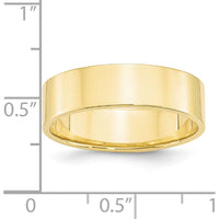 10K Yellow Gold 6mm Lightweight Flat Wedding Band - Size 5.5