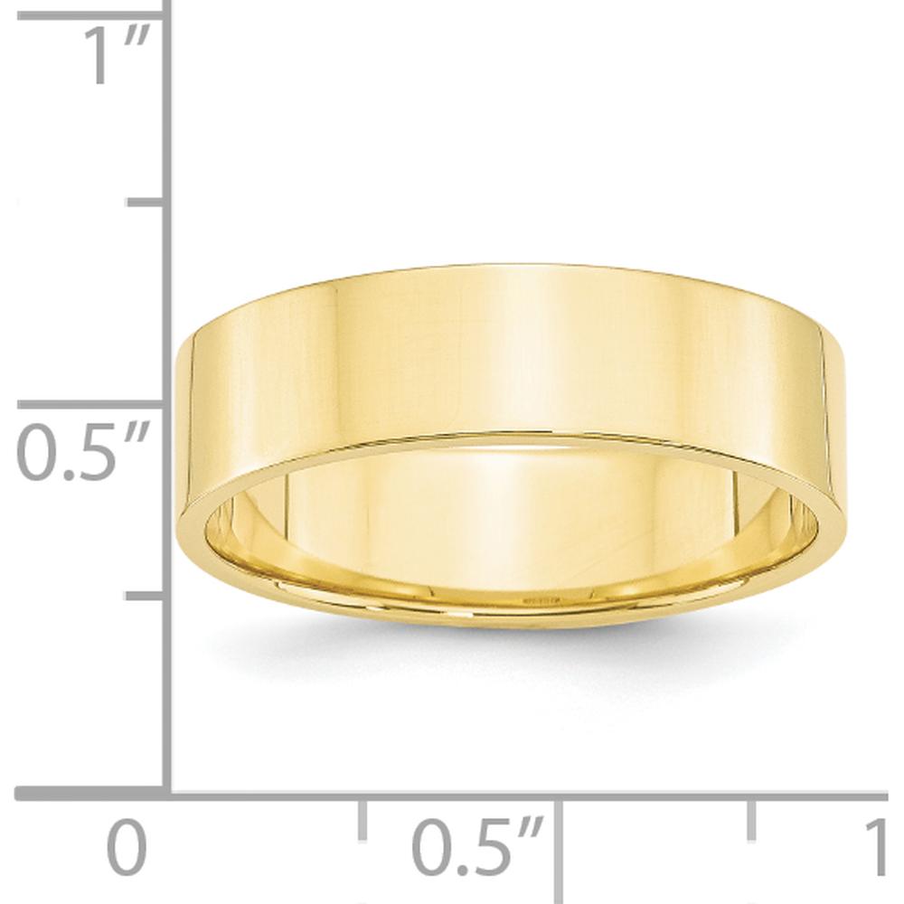 10K Yellow Gold 6mm Lightweight Flat Wedding Band - Size 5.5