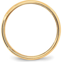 10K Yellow Gold 6mm Milgrain Half Round Wedding Band - Size 10