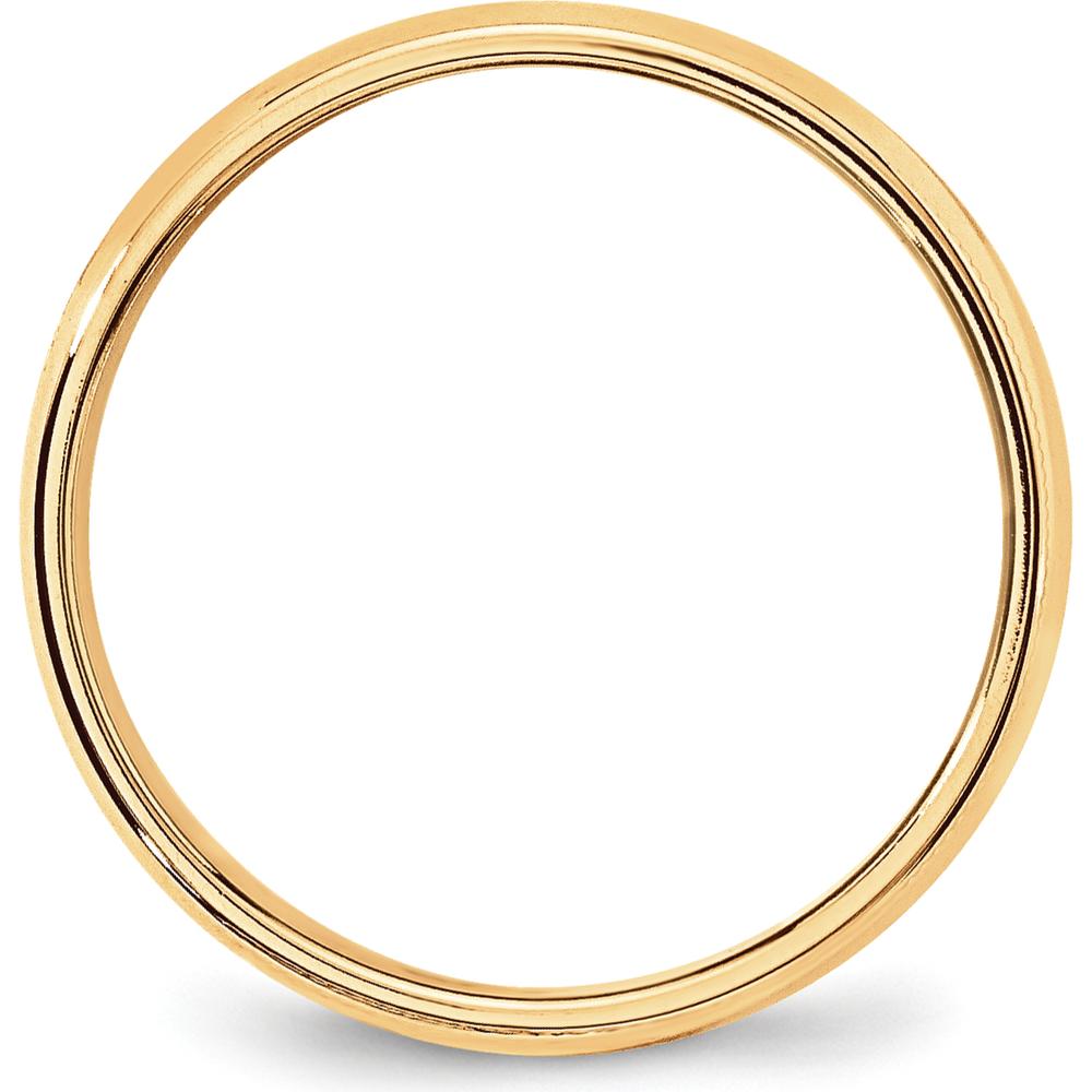10K Yellow Gold 6mm Milgrain Half Round Wedding Band - Size 10
