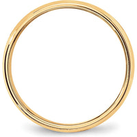 10K Yellow Gold 6mm Milgrain Half Round Wedding Band Size 13.5