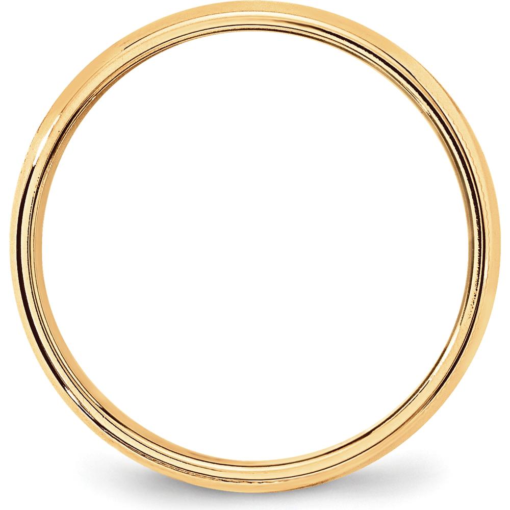 10K Yellow Gold 6mm Milgrain Half Round Wedding Band Size 13.5