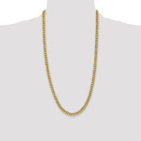 10K Yellow Gold 6mm Semi-Solid Miami Cuban Chain Necklace - 28"