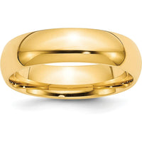 10K Yellow Gold 6mm Standard Weight Comfort Fit Wedding Band - Size 8.5