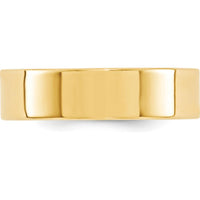 10K Yellow Gold 6mm Standard Weight Flat Comfort Fit Wedding Band - Size 7
