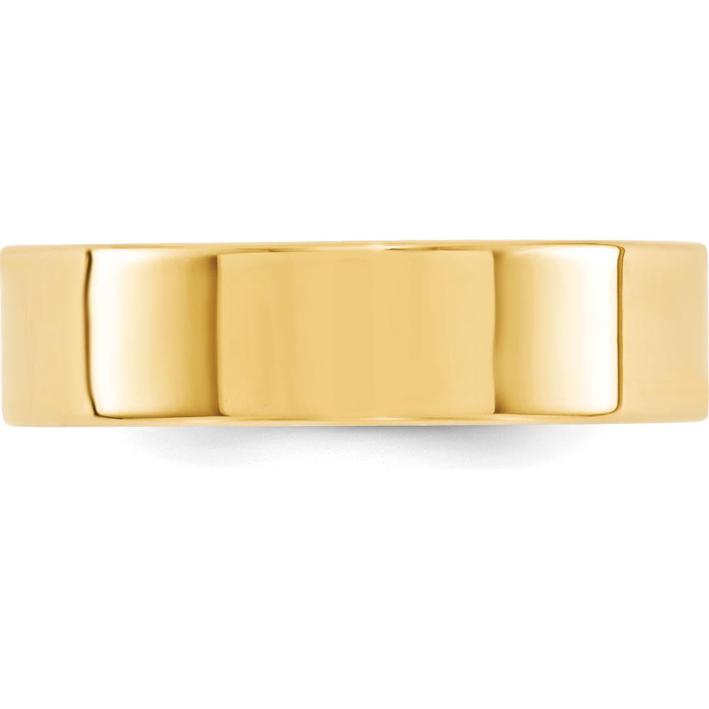 10K Yellow Gold 6mm Standard Weight Flat Comfort Fit Wedding Band - Size 7