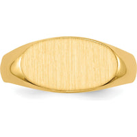 10K Yellow Gold 7.0x13.5mm Open Back Signet Ring - Polished & Brushed Finish