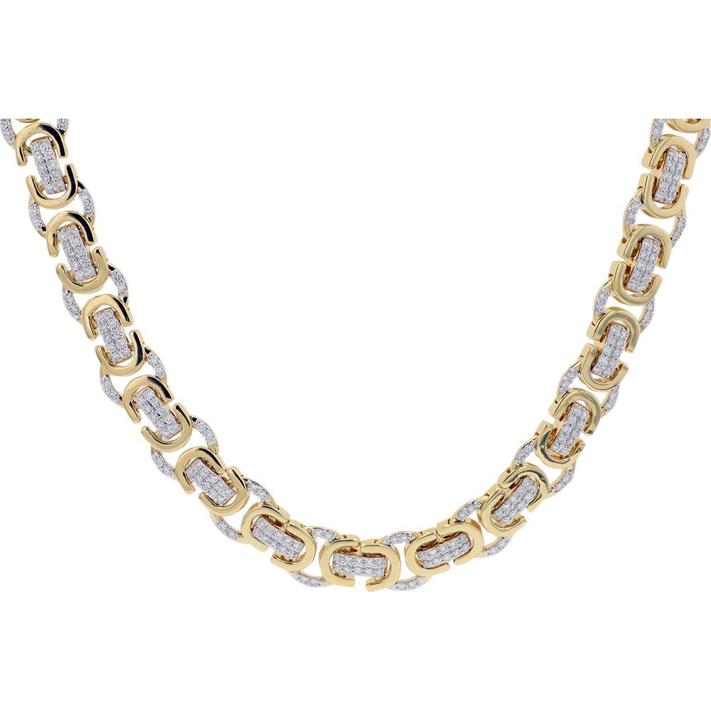 10K Yellow Gold 7.17 Carat Lab Grown Diamond Necklace - Brilliant Fancy Link Design