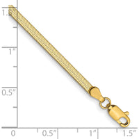 10K Yellow Gold 7" 2.5mm Polished Herringbone Chain Bracelet