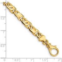 10K Yellow Gold 7.25" Polished Fancy Link Chain Bracelet - 5.80mm Width