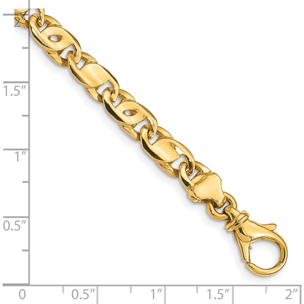 10K Yellow Gold 7.25" Polished Fancy Link Chain Bracelet - 5.80mm Width