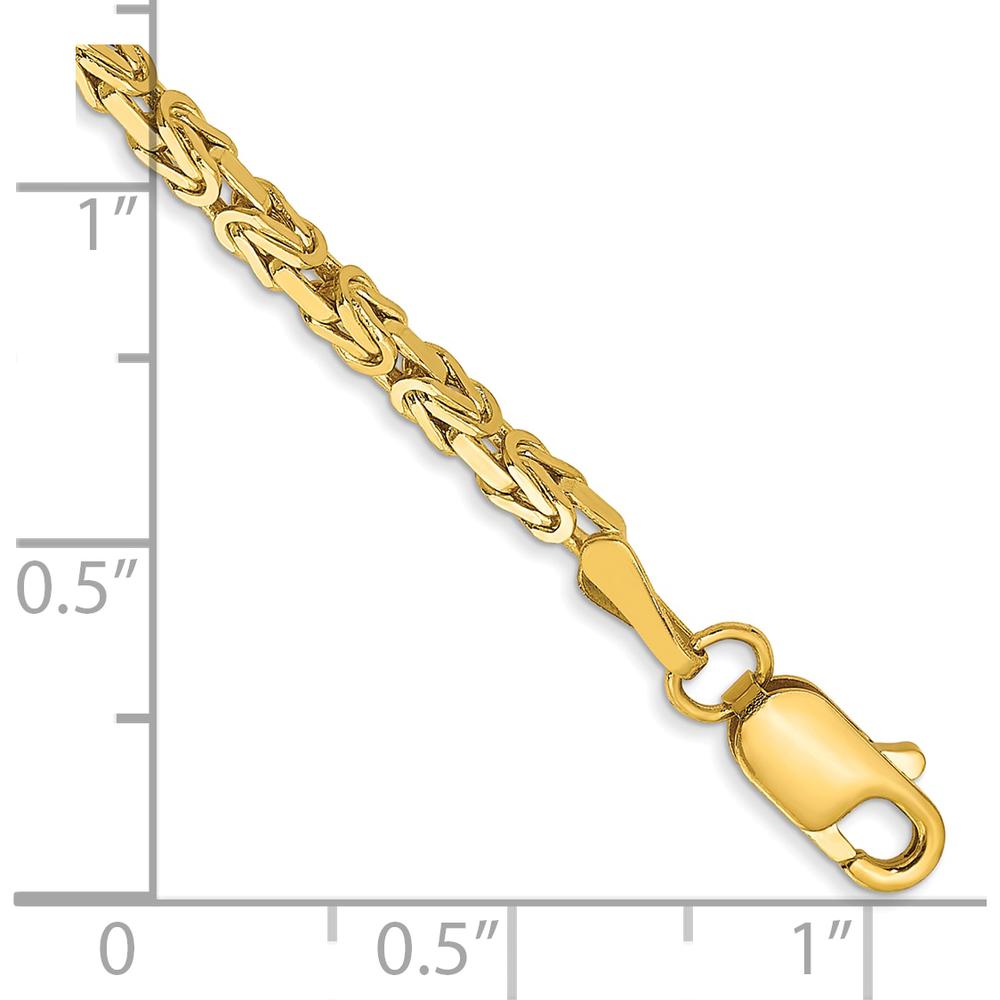 10K Yellow Gold 7" 2mm Byzantine Chain Bracelet - Polished Finish