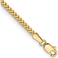 10K Yellow Gold 7" 2mm Franco Chain Bracelet with Lobster Clasp