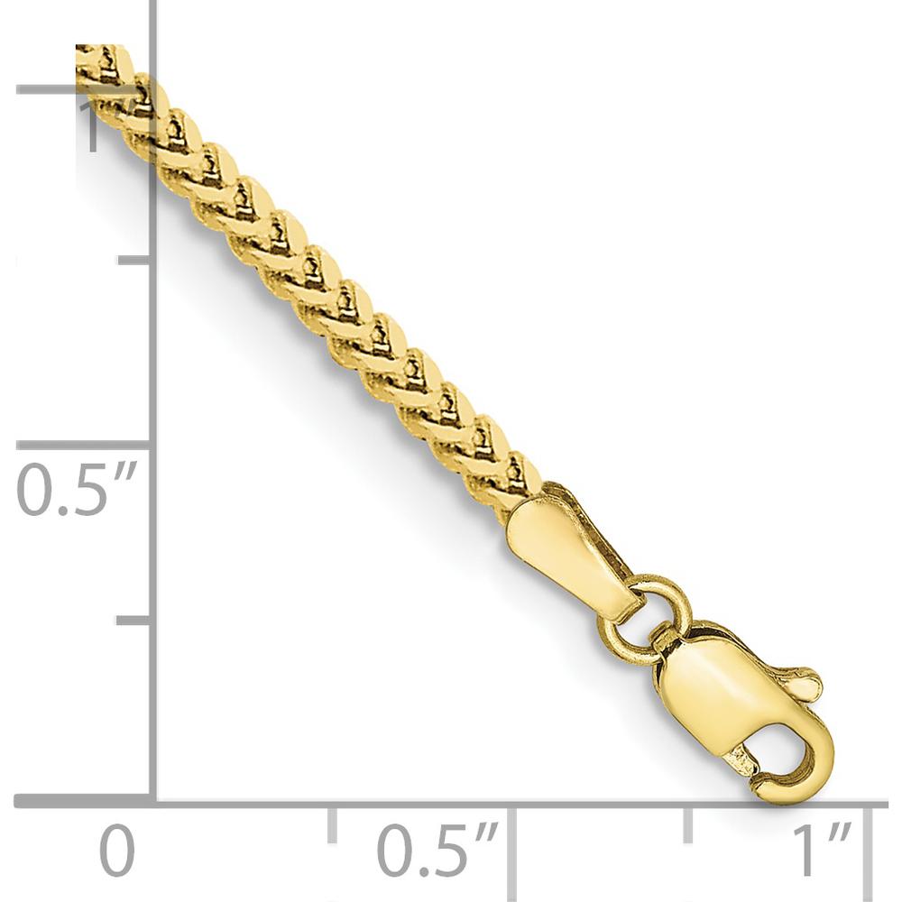 10K Yellow Gold 7" 2mm Franco Chain Bracelet with Lobster Clasp