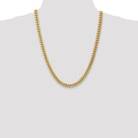 10K Yellow Gold 7.3mm Semi-Solid Miami Cuban Chain Necklace - 24"