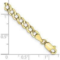 10K Yellow Gold 7" 4.3mm Curb Link Chain Bracelet