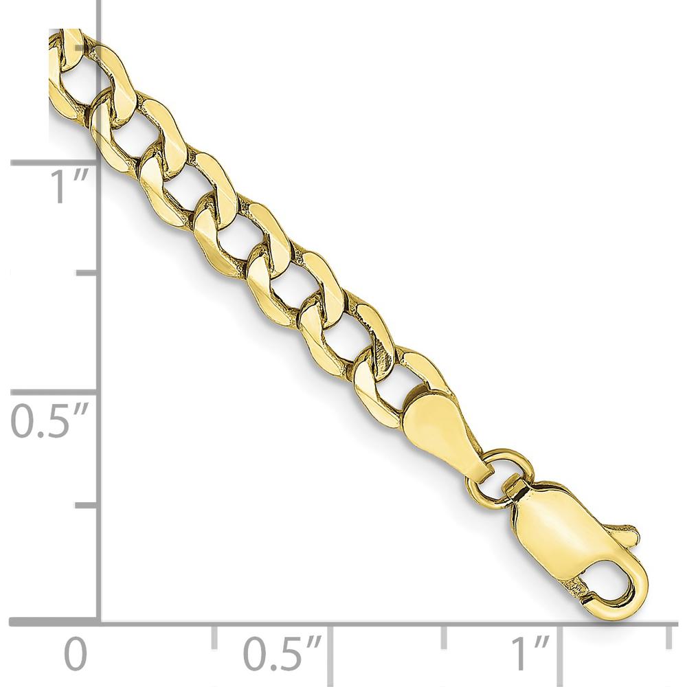 10K Yellow Gold 7" 4.3mm Curb Link Chain Bracelet