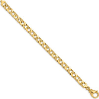 10K Yellow Gold 7.5mm Fancy Link Chain Bracelet - Polished Finish
