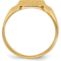 10K Yellow Gold 7.5x9mm Signet Ring with Polished & Brushed Finish