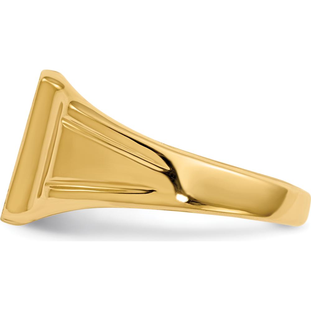 10K Yellow Gold 7.5x9mm Signet Ring with Polished & Brushed Finish
