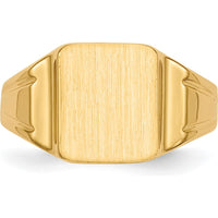 10K Yellow Gold 7.5x9mm Signet Ring with Polished & Brushed Finish