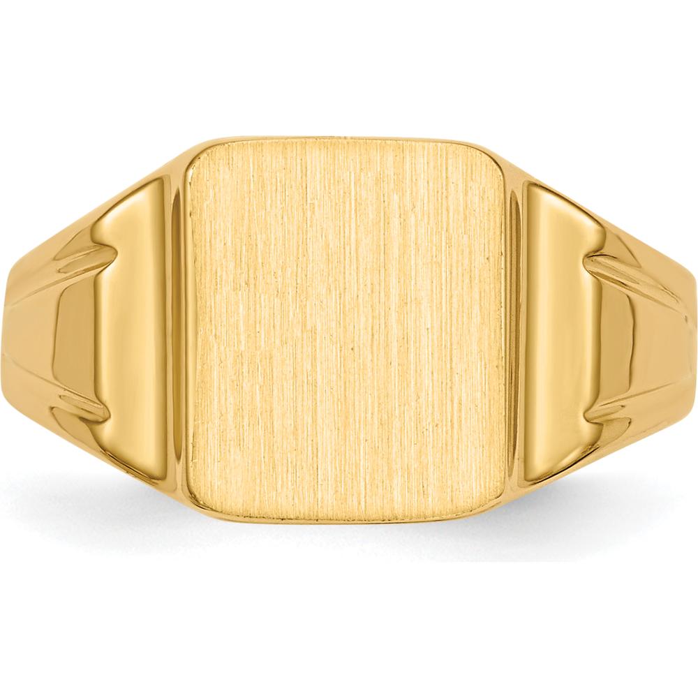 10K Yellow Gold 7.5x9mm Signet Ring with Polished & Brushed Finish