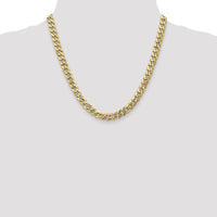 10K Yellow Gold 7.75mm Flat Beveled Curb Chain Necklace - 20"