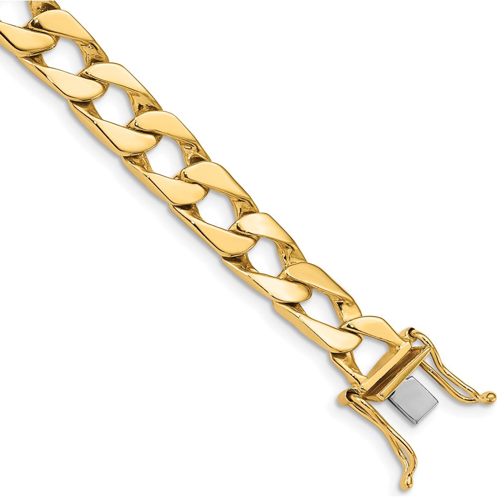 10K Yellow Gold 7.9mm Hand-Polished Fancy Link Bracelet