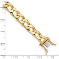 10K Yellow Gold 7.9mm Hand-Polished Fancy Link Bracelet