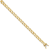 10K Yellow Gold 7.9mm Hand-Polished Fancy Link Bracelet